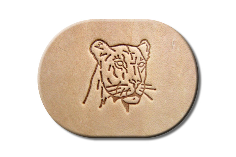 Punzieraufsatz / Lederstempel "Leopard Kopf rechts"