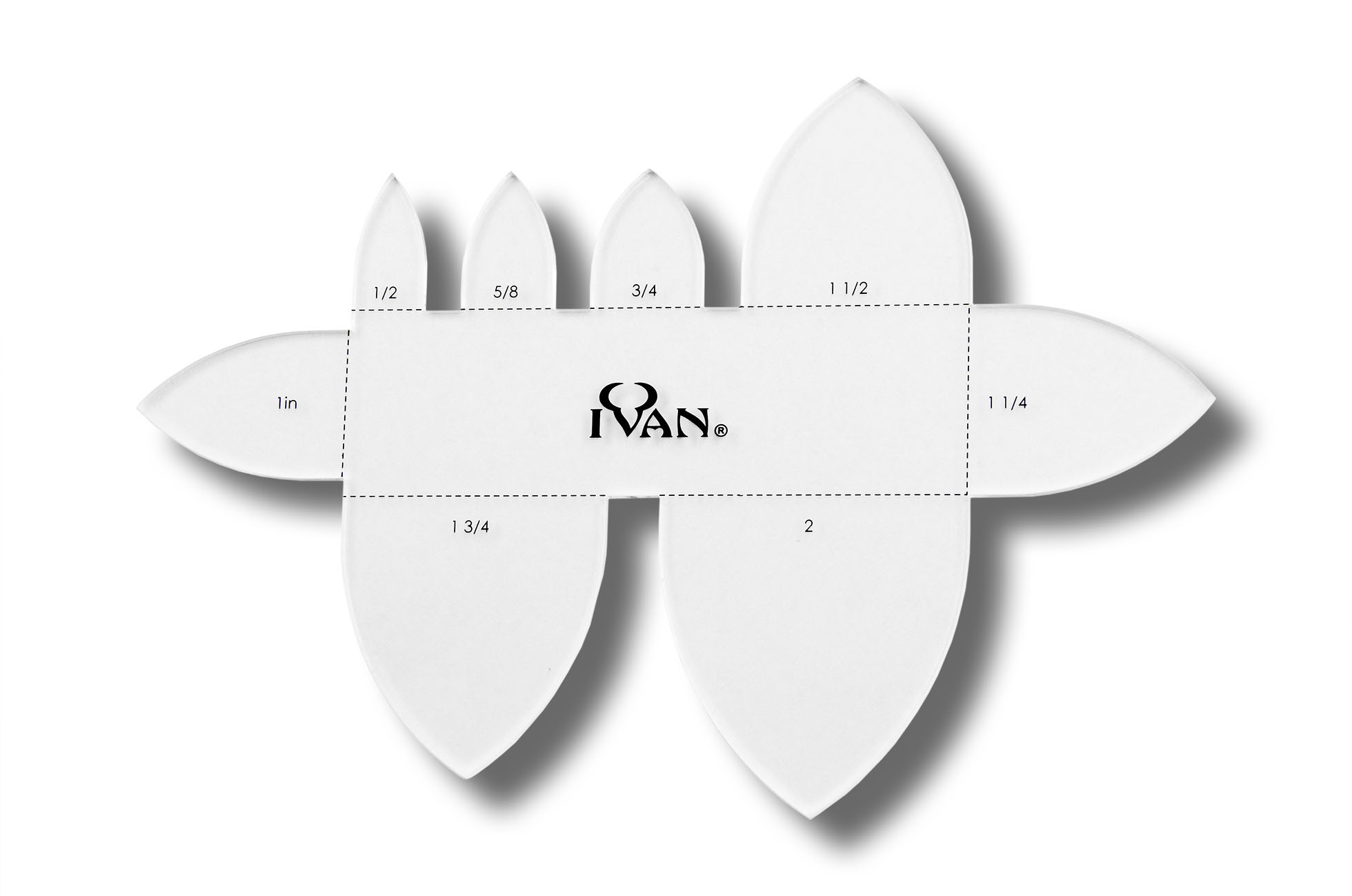 Zeichenschablone für spitze Riemenenden