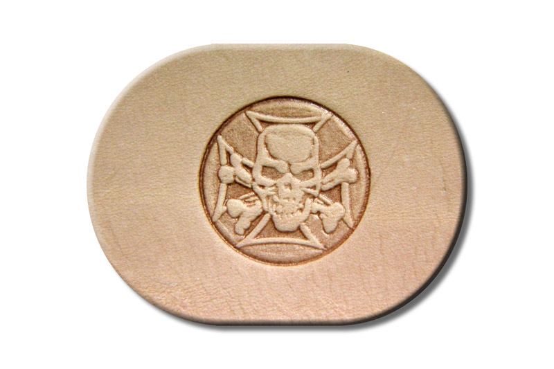 Punzieraufsatz / Lederstempel "Biker Totenkopf Cross"