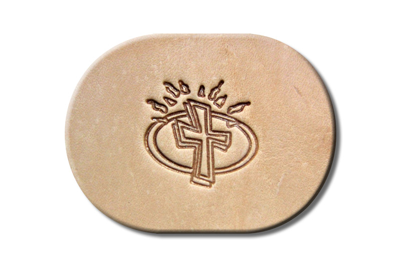 Punzieraufsatz / Lederstempel "Kreuz oval"