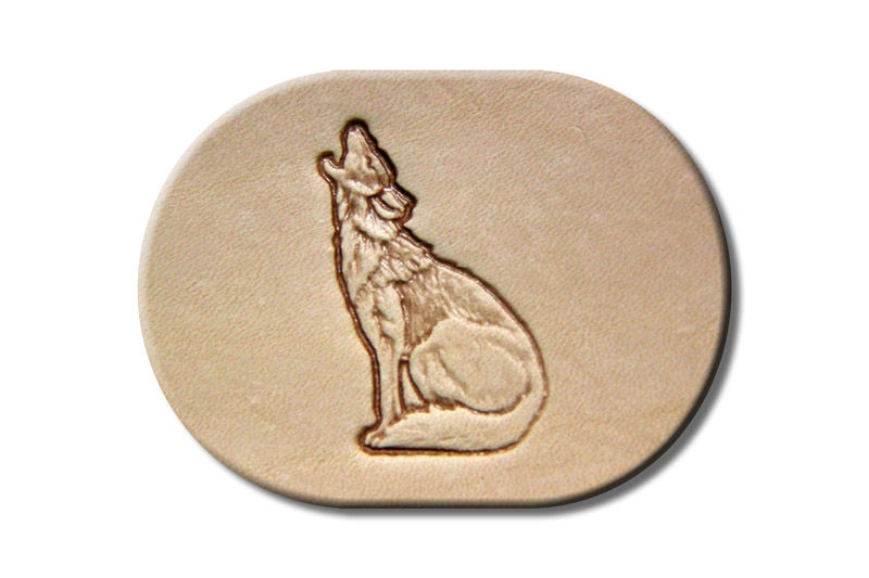 Punzieraufsatz / Lederstempel "Wolf heulend sitzend"